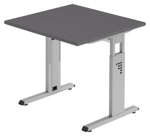 Bümö Scrivania Serie-O - Struttura: argento, dimensioni: 80 x 80 cm, decorazione: grafite