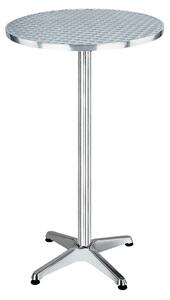 Tavolino Tondo Alto da Giardino Ø60 cm in Alluminio Piano Ribaltabile Bauer Silver