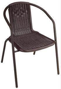 Sedia da Giardino in Acciaio e Rattan Becker Wood Marrone