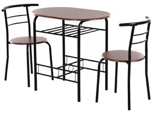 Set Tavolo 80x50x76 cm e 2 Sedie Rustic