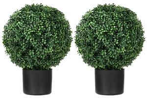HOMCOM Bosso pianta artificiale, sferica, 52x40 cm, verde | Aosom Italy