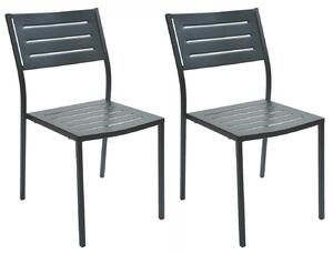 Set 2 Sedie da Giardino 46x58x84 cm in Acciaio RD Italia Dorio Antracite