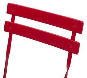 Set Tavolino e 2 Sedie Pieghevoli da Giardino in Acciaio Rosso