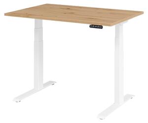 Scrivania elettrica bümö XDKB - Decorazione: rovere nodoso, dimensioni: 120 x 80 cm, struttura: bianco