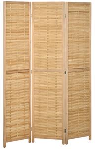 HOMCOM Separé Pieghevole Parete Divisoria Privacy, Bambù, 3 parti, 120 cm x 170 cm x 1,8 cm, naturale | Aosom Italy