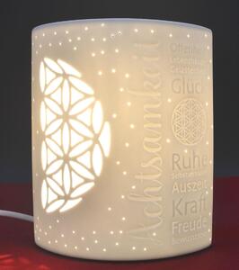 Lampada in porcellana a ellisse "Mindfulness" bianca circa 20 x 17 x 10 cm (H/W/D)