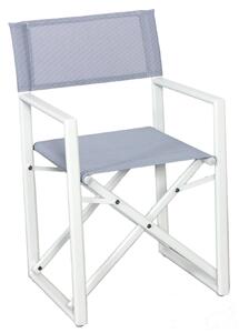 Sedia da Giardino Pieghevole in Alluminio e Textilene Vorghini Imola Bianco e Grigio