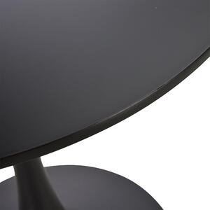 Tavolino da Giardino Ø70x73 cm in MDF e Acciaio Nero