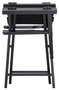 Sedia da Regista Pieghevole in Legno di Faggio 54x40x83 cm Nero