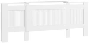HOMCOM Copertura per termosifone, design a lamelle, lunghezza regolabile 125-201 cm, MDF, Bianco | Aosom Italy