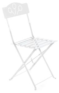 Set 2 Sedie Pieghevoli da Giardino 42x48x83 cm in Ferro Bistrò Bianche