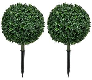 HOMCOM Bosso artificiale in set da 2, realistico, resistente alle intemperie, facile da mantenere, 70 cm | Aosom Italy