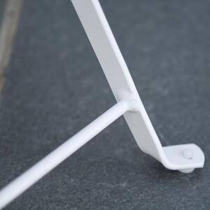 Set Tavolino e 2 Sedie Pieghevoli da Giardino in Metallo Bianco