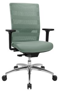 Sedia da ufficio con schienale in rete, alluminio, colore verde menta