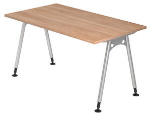 Scrivania della serie "A" di bümö - Finitura: noce, dimensioni: 140 x 80 cm