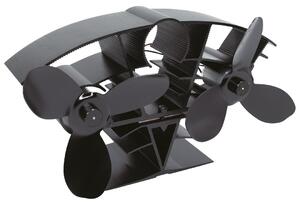 Ventilatore per caminetto "Wirbelwind", alimentato a energia termica, colore nero