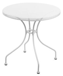 Tavolo da Giardino Ø70x71 cm con Piano Traforato in Ferro Neffy Bianco