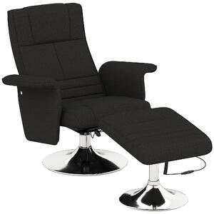HOMCOM Poltrona massaggiante con poggiapiedi, schienale reclinabile, 78 x 95 x 88 cm, Nero | Aosom Italy