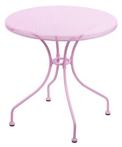 Tavolo da Giardino Ø70x71 cm con Piano Traforato in Ferro Neffy Rosa