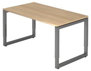 Bümö Scrivania Serie-R - Struttura: Grafite, Finitura: Noce, Dimensioni: 140 x 80 cm