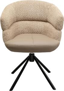 Sedia girevole, aspetto in pelle, marrone, girevole a 360°, dimensioni 82x63x61 cm