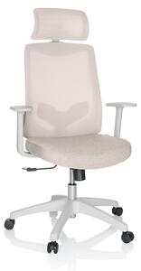 Sedia da ufficio MIKEO W, rivestita in tessuto/tessuto a rete, color beige