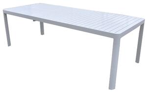 Tavolo da Giardino Allungabile 160/240x100x75 cm in Alluminio Bianco