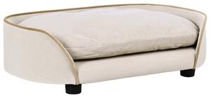 PawHut Divano per cane divano per animali con cuscino rimovibile e fodera lavabile 66 x 43 x 19,5 cm beige | Aosom Italy