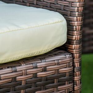 Set Tavolo con 6 Sedie da Giardino in Rattan Marrone