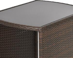 Set Tavolino e 2 Sedie da Giardino in Rattan Marrone