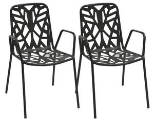 Set 2 Sedie da Giardino 53x59x83 cm in Acciaio con Braccioli RD Italia Fancy Antracite
