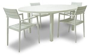 Set Tavolo Allungabile e 4 Sedie da Giardino in Alluminio Ermes Champagne