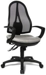 Sedia girevole da ufficio Open Point SY, rivestita in tessuto, colore nero/grigio chiaro