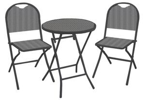 Set Tavolo e 2 Sedie da Giardino in Ferro Lucca Antracite