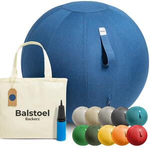 Palla da yoga da 65 cm con rivestimento – Sedia ginnastica ergonomica, blu scuro