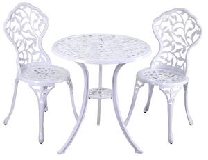 Set Tavolo e 2 Sedie da Giardino in Alluminio Volterra Bianco