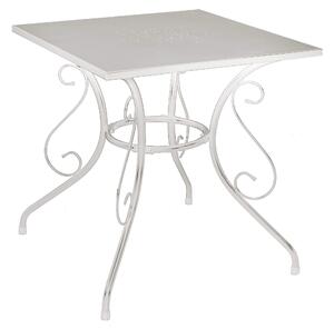 Tavolo da Giardino 70x70x72 cm in Metallo Old Bianco