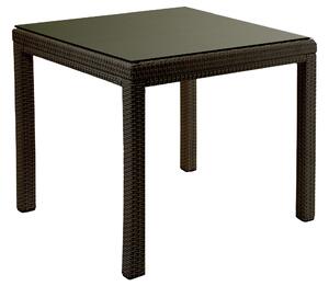 Tavolo da Giardino 80x80x73 cm in Polyrattan Adila Noce