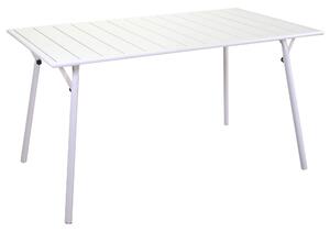 Tavolo da Giardino Pieghevole 140x80x74 cm in Ferro Rovigo Bianco