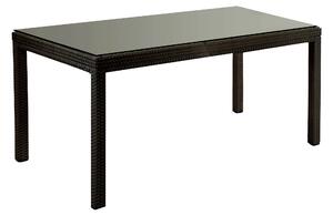 Tavolo da Giardino 160x90x73 cm in Polyrattan Adila Noce