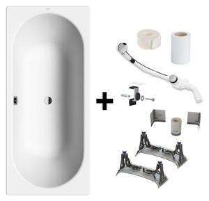 Vasca da bagno Kaldewei CLASSIC DUO, modello 107, dimensioni 170 x 75 cm, completa di kit di installazione BIS 5041