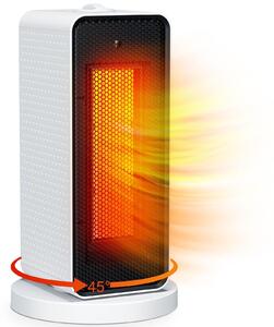 Stufa ventilata da 1200W, in Vetroceramica, con 3 modalità, oscillazione a 45°, silenziosa e compatta