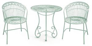 Set Tavolo e 2 Sedie da Giardino in Metallo Ragusa Verde