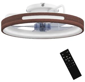 HOMCOM Ventilatore da Soffitto con Luce LED 40 W Motore DC Reversibile Telecomando 6 Velocità 3 Colori Timer Teak | Aosom Italy