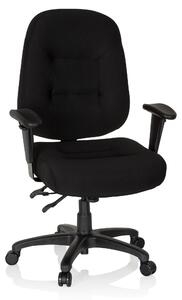 Sedia da ufficio XXL, rivestita in tessuto nero, ergonomica, con portata massima di 150 kg