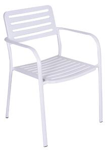 Sedia da Esterno in Metallo 54x55x82 cm Bianco