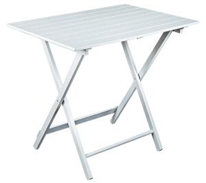 Tavolo da Giardino Pieghevole 80x60x80 cm in Legno Bianco