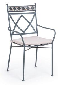 Sedia con Braccioli con Cuscini Berkley in Metallo