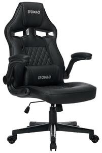 Sedia da gaming, ergonomica, in ecopelle, con braccioli pieghevoli, capacità massima di 120 kg