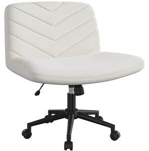 Sedia da ufficio girevole - Regolabile in altezza da 49 a 58,5 cm - Beige - Portata massima di 136 kg - Adatta per ufficio e camera da letto